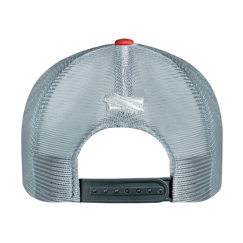 Boné Norisk Line Cinza Trucker Esportivo com Logo Branco e Detalhe Vermelho