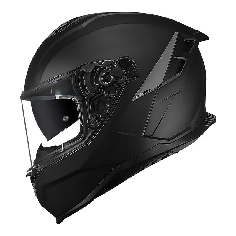 Capacete Norisk Strada II Monocolor Preto Fosco com Visor Fumê Escuro e Sistema de Ventilação