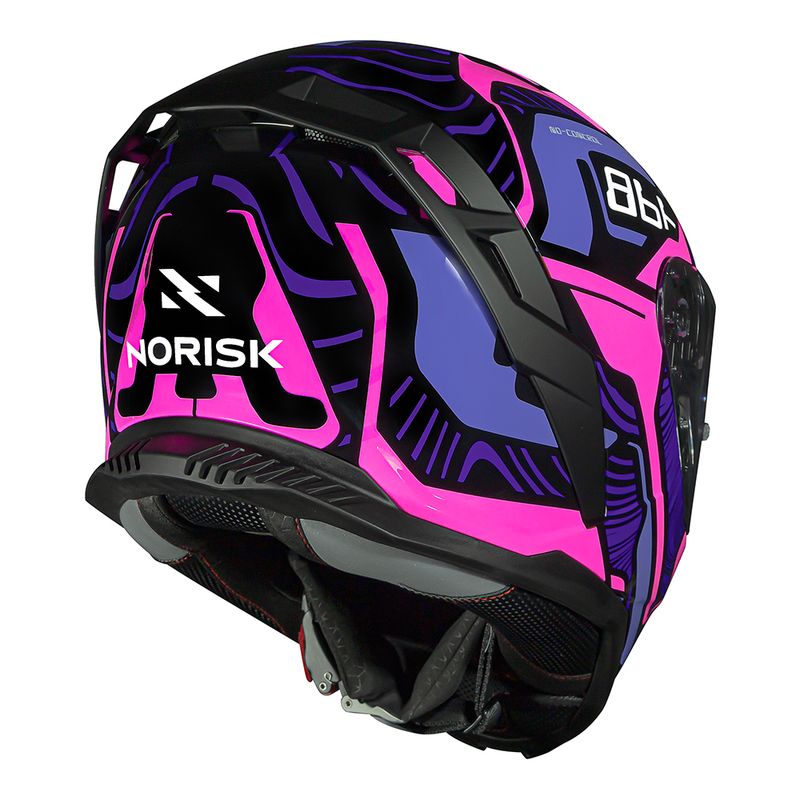 Capacete Norisk Strada II Fusion Roxo Proteção Robusta Estrada