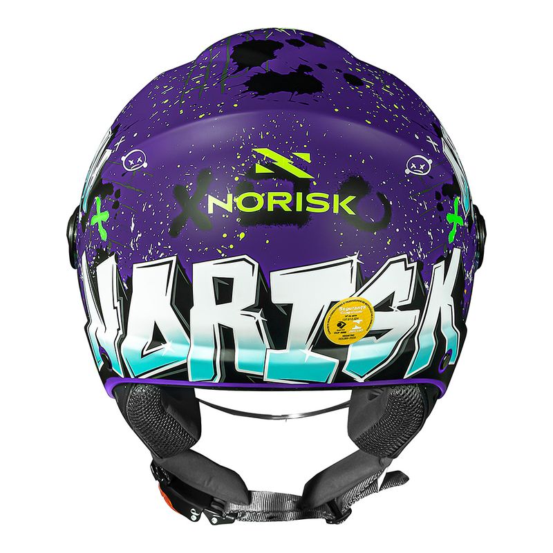 Capacete Norisk Orion SV Shine Roxo Fosco Óculos Interno Proteção