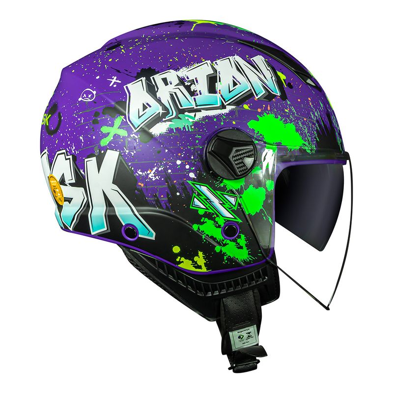 Capacete Norisk Orion SV Shine Roxo Fosco Óculos Interno Proteção