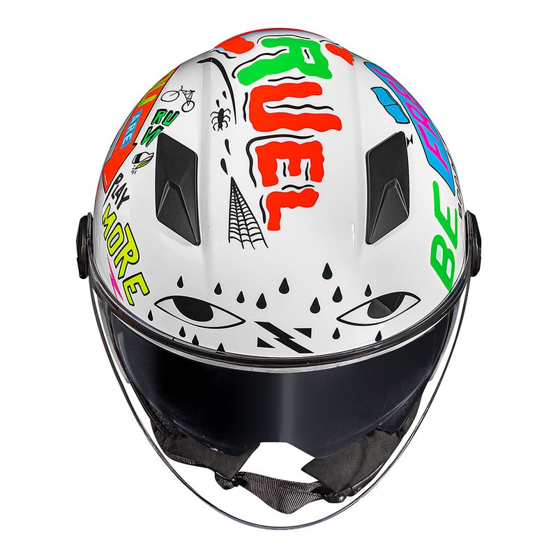 Capacete Norisk Orion SV Free Branco Aberto Com Óculos Solar Interno