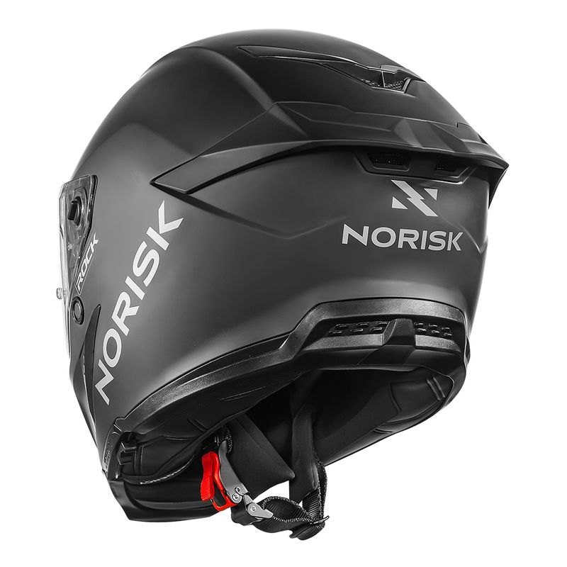 Capacete Norisk Rock Monocolor Preto Fosco Aberto Motociclista