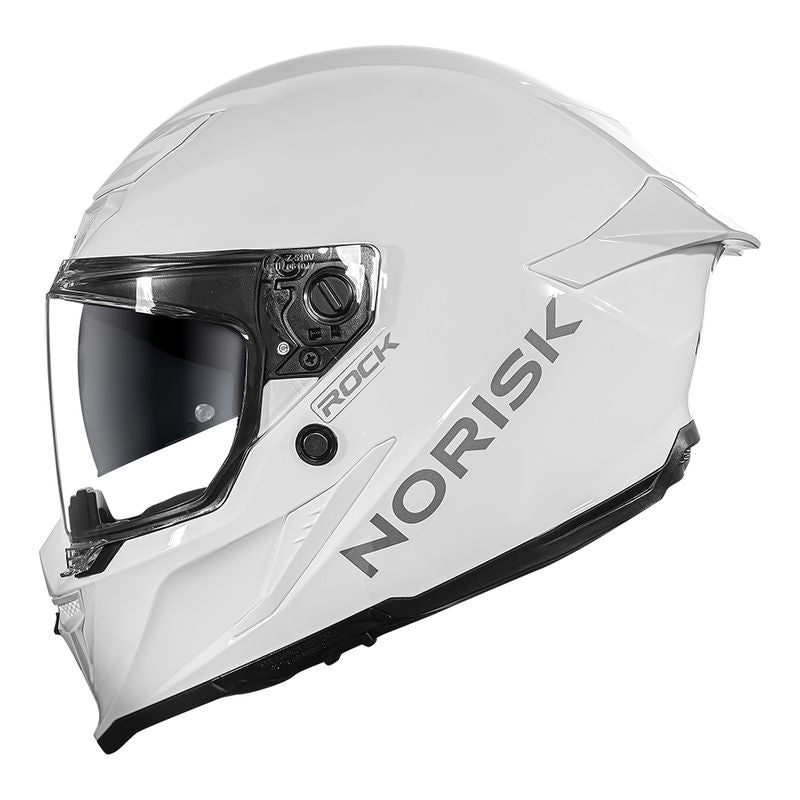 Capacete Norisk Rock Monocolor Branco Viseira Cristal e Fumê