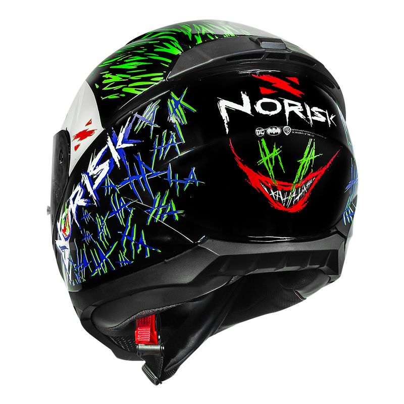 Capacete Norisk Razor Joker Preto Warner Bros Coleção DC Comics Motociclista