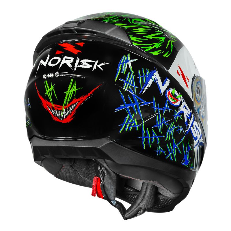 Capacete Norisk Razor Joker Preto Warner Bros Coleção DC Comics Motociclista