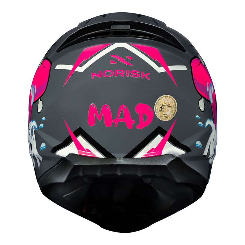 Capacete Norisk Razor Mad Cinza Viseira Clara Proteção UV Certificado