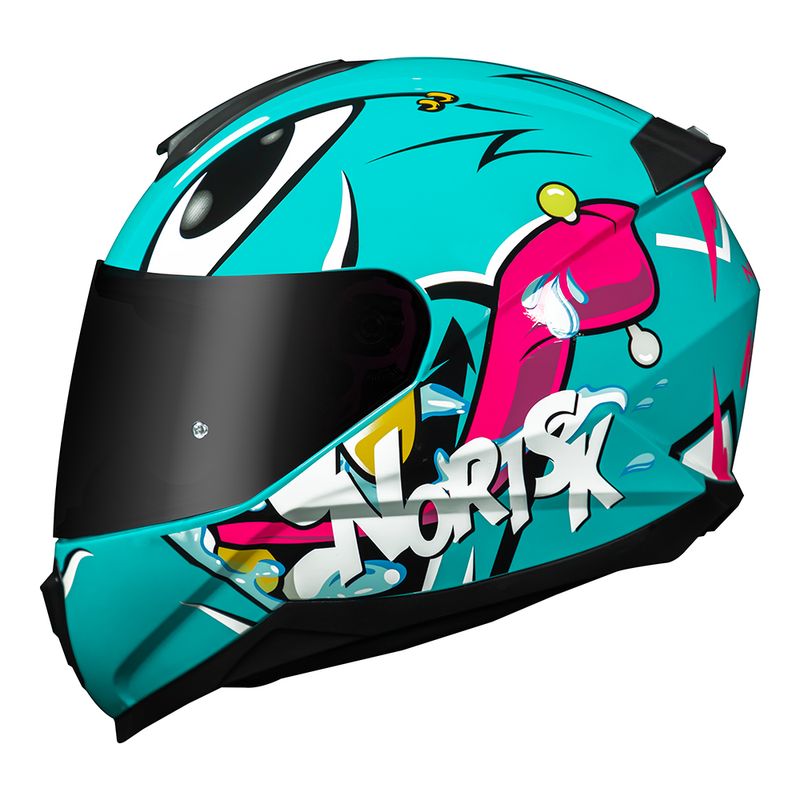 Capacete Norisk Razor Mad Azul Viseira Cristal Tamanho P M G GG