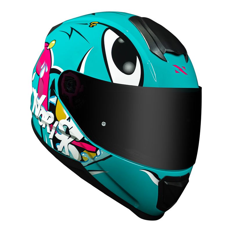 Capacete Norisk Razor Mad Azul Viseira Cristal Tamanho P M G GG