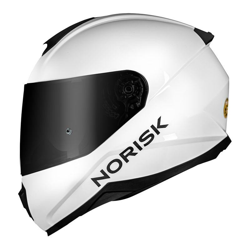 Capacete Norisk Razor Monocolor Branco Fechado para Motociclista