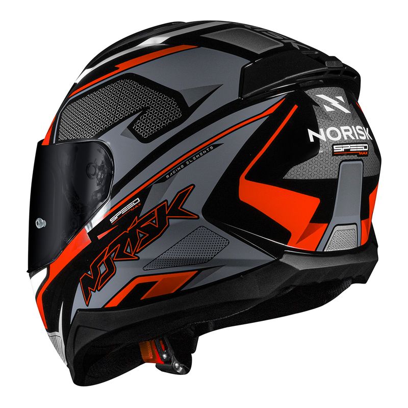 Capacete Norisk Razor Speedmax Laranja Fechado Esportivo Motociclista