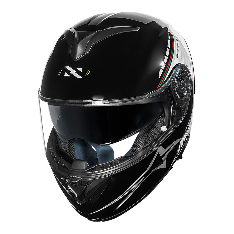 Capacete Norisk Force II Grand Prix South Africa Preto com Detalhes Coloridos