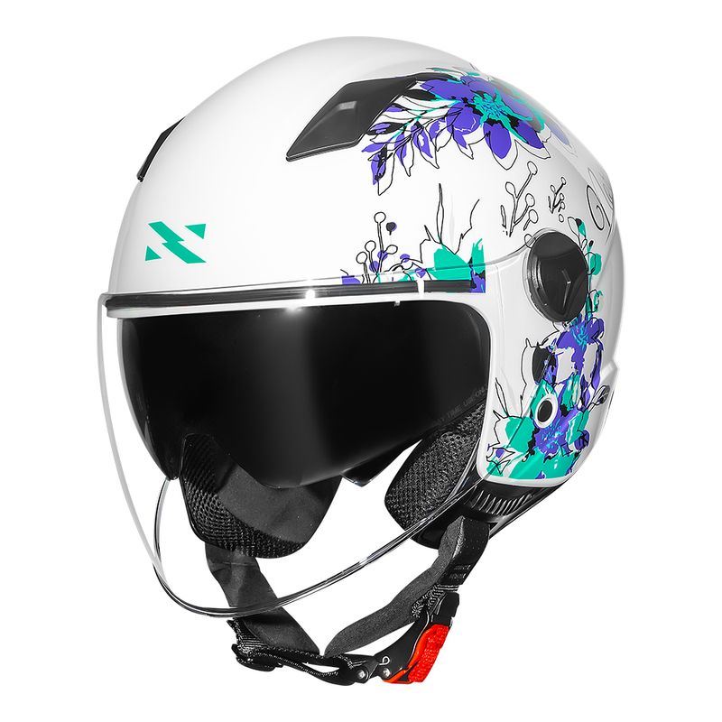 Capacete Norisk Orion SV Iris Branco com Óculos Internos e Design Aerodinâmico