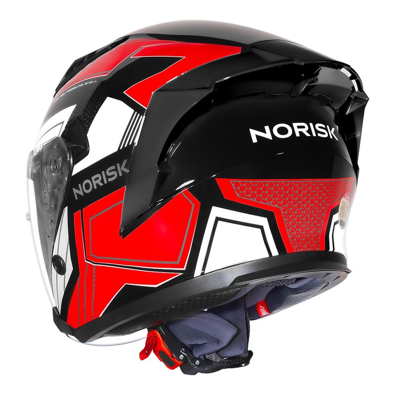 Capacete Norisk Downtown II Provenza Vermelho Escamoteável Injetado