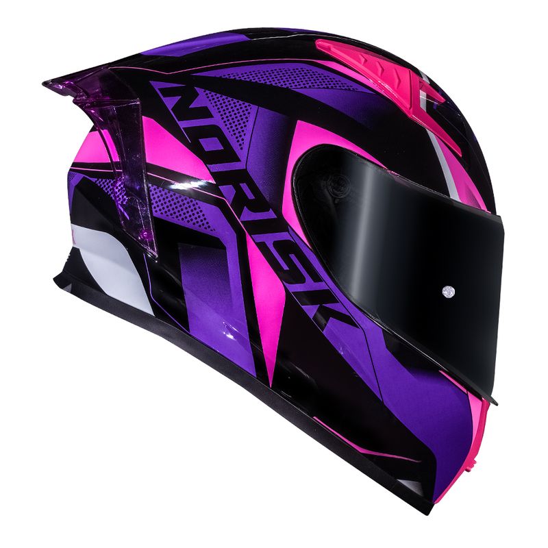 Capacete Norisk Razor Turbo Rosa Viseira Crystal Proteção UV