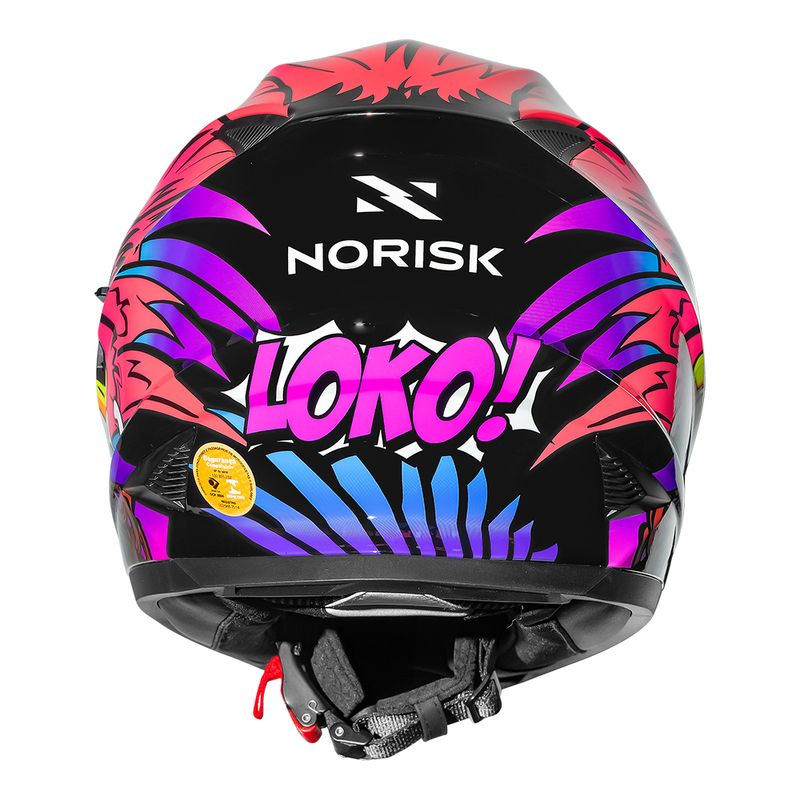 Capacete Norisk Soul II Loko Rosa Fechado Motociclista