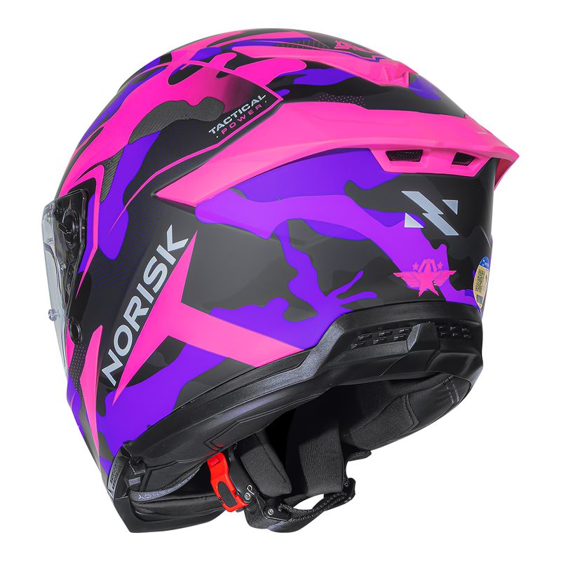 Capacete Norisk Rock Tactical Roxo Fosco Viseira Cristal e Fumê