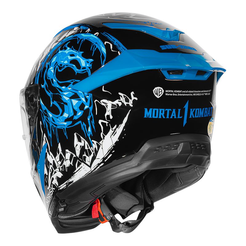 Capacete Norisk Rock Mortal Kombat Sub-Zero Azul Viseira Crista
