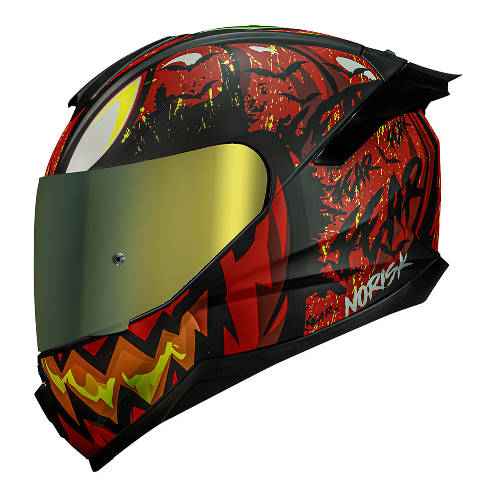 Capacete Norisk Razor Halloween Edição Limitada Vermelho e Preto