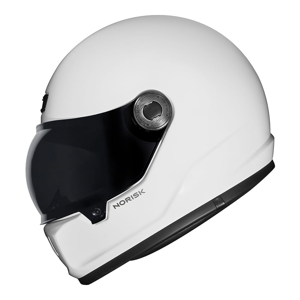 Capacete Norisk V8 Monocolor Vintage Branco com Viseira Fumê e Cristal