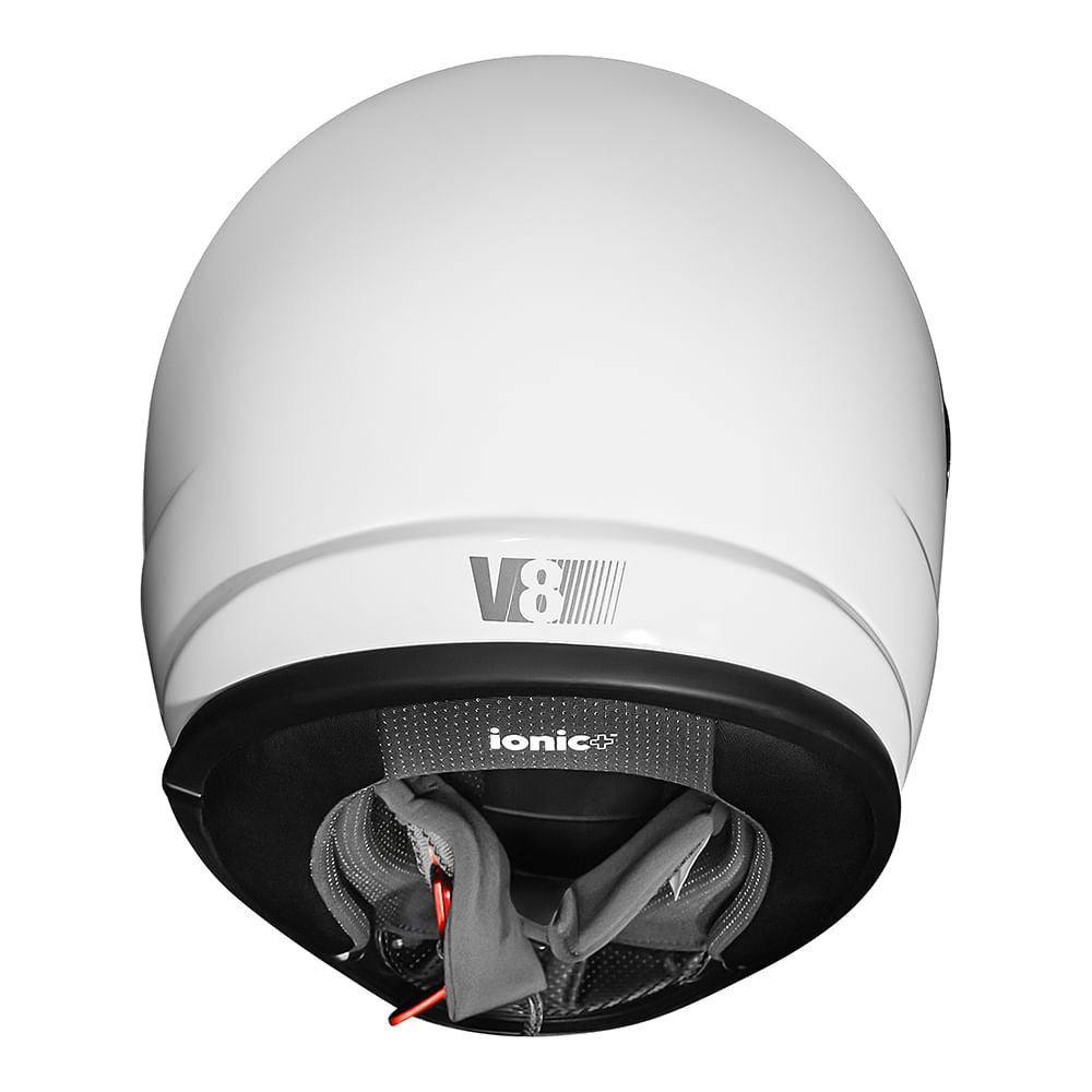 Capacete Norisk V8 Monocolor Vintage Branco com Viseira Fumê e Cristal