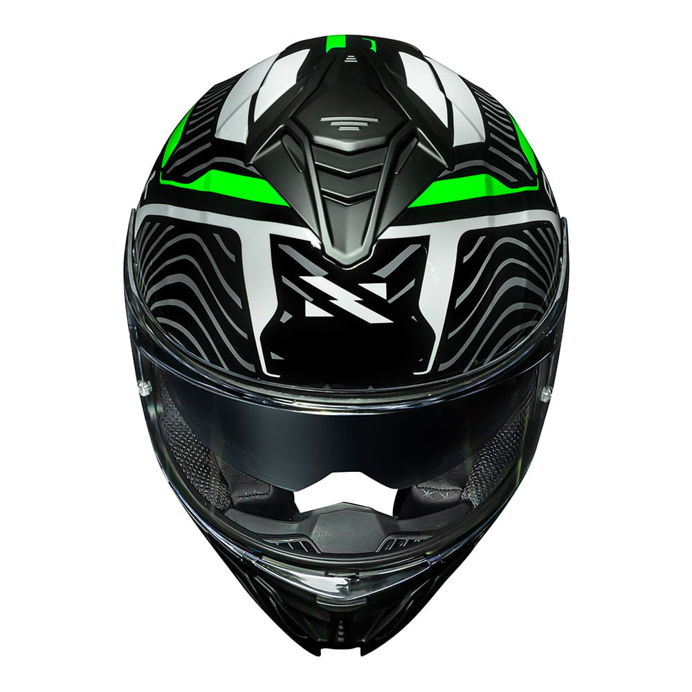 Capacete Norisk Strada II Fusion Branco Preto Verde Ajustável Segurança