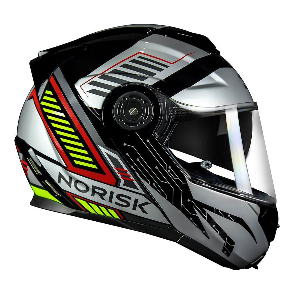 Capacete Norisk Force Simplicity Branco Escamoteável Aberto Design Moderno